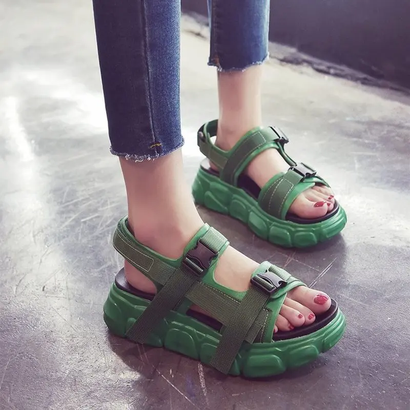 TOSJC Lady summer casual shoes platform thick bottom green color fashion shoes teenage women sandals sandalias mujer 2018
TOSJC Lady summer casual shoes platform thick bottom green color fashion shoes teenage women sandals sandalias mujer 2018