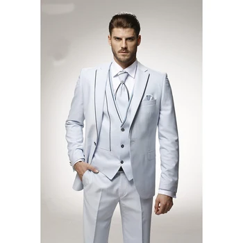 Silver white top lapel men's casual Slim men's daily work wear suit three casual men's slim section high quality jacket pants
Silver white top lapel men's casual Slim men's daily work wear suit three casual men's slim section high quality jacket pants