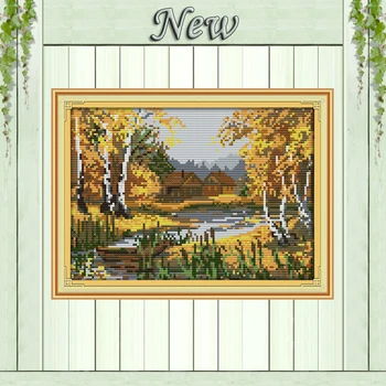 Birches stream Scenery,11CT printing on canvas DMC 14CT Cross Stitch kit,all embroidery needlework Sets,autumn Scenic Home Decor
Birches stream Scenery,11CT printing on canvas DMC 14CT Cross Stitch kit,all embroidery needlework Sets,autumn Scenic Home Decor