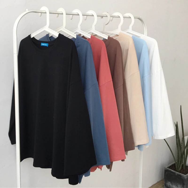 7 Solid Color White Spring Autumn T-shirt Femme Korean Chic Long Sleeve T Shirt Women Good Quality All-match Loose Basic Tshirt
7 Solid Color White Spring Autumn T-shirt Femme Korean Chic Long Sleeve T Shirt Women Good Quality All-match Loose Basic Tshirt