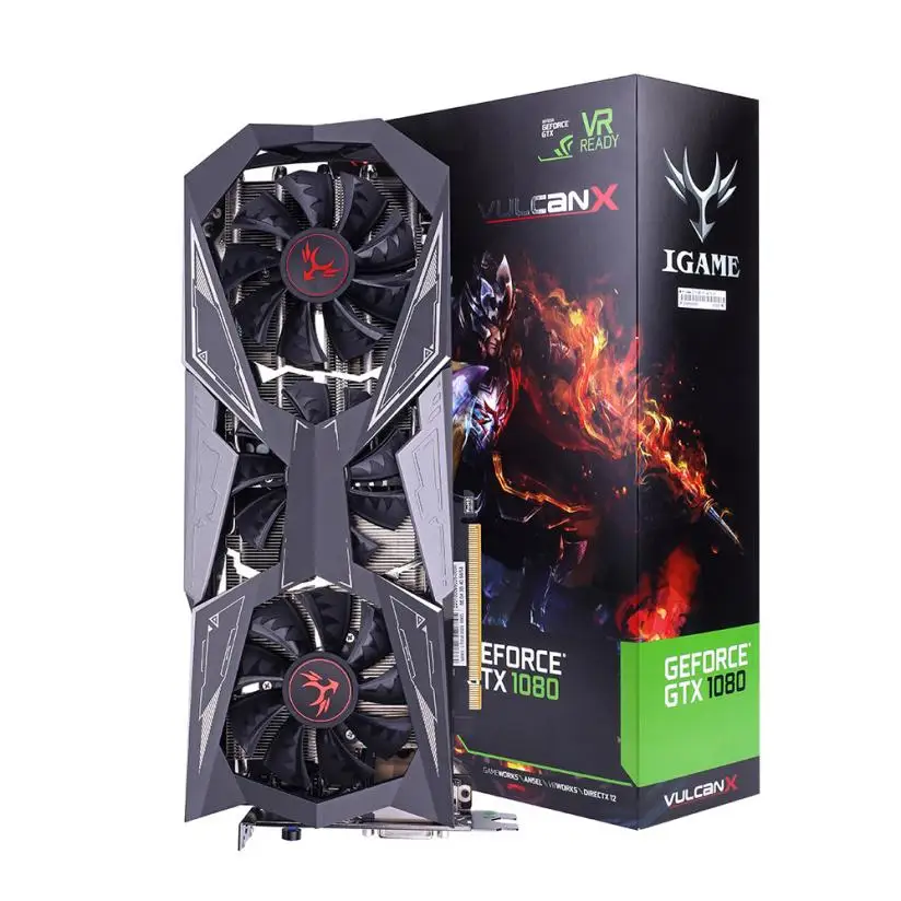 Colorful IGame GTX1080Ti Vulcan X OC Video Graphics Card GPU 1620-1733MHz 11G 352bit SLI VR Ready LCD Monitor M0328
Colorful IGame GTX1080Ti Vulcan X OC Video Graphics Card GPU 1620-1733MHz 11G 352bit SLI VR Ready LCD Monitor M0328