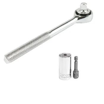 Magic Spanner Grip Multi Function Universal Ratchet Socket 7-19mm Power Drill Adapter Car Hand Tools Repair Kit Ratchet wrench
Magic Spanner Grip Multi Function Universal Ratchet Socket 7-19mm Power Drill Adapter Car Hand Tools Repair Kit Ratchet wrench