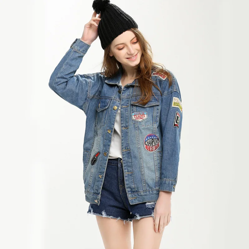 Vintage Women Wash Denim Jacket 2017 New Woman Casual BF Style Patch Design Loose Jean Jacket Female Coat Outwear Women Clothing
Vintage Women Wash Denim Jacket 2017 New Woman Casual BF Style Patch Design Loose Jean Jacket Female Coat Outwear Women Clothing