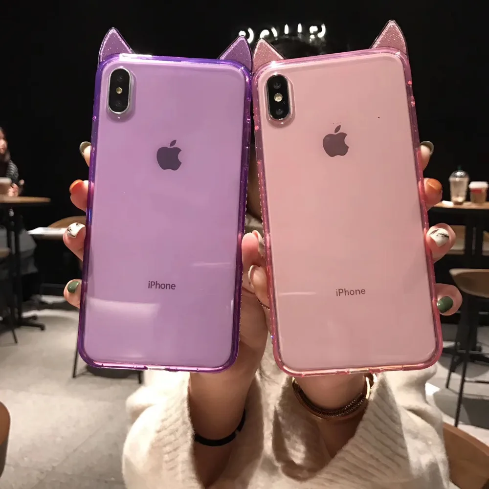 Shine Bling Glitter Cute Cat Ears Clear Soft TPU Silicone Cover Case For iPhone X Xs Max XR 10 6 6s 7 8 Plus Transparent Coque
Shine Bling Glitter Cute Cat Ears Clear Soft TPU Silicone Cover Case For iPhone X Xs Max XR 10 6 6s 7 8 Plus Transparent Coque