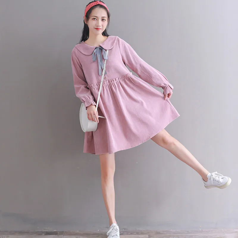 Autumn Winter Plus Size Dresses Women Baby Doll Style High Waist Kawaii Peter pan Collar Mori Girl Dress Long Sleeve robe mujer
Autumn Winter Plus Size Dresses Women Baby Doll Style High Waist Kawaii Peter pan Collar Mori Girl Dress Long Sleeve robe mujer
