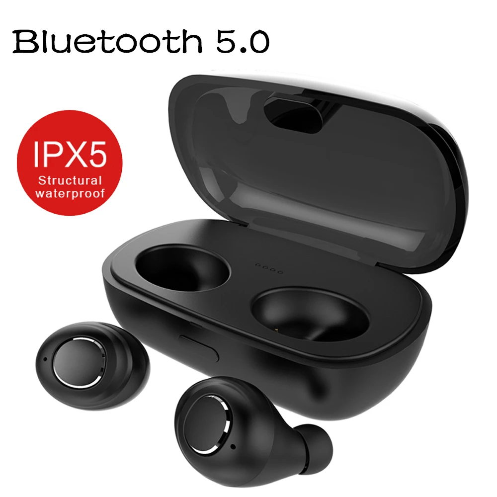 

New Bluetooth 5.0 Earphones TWS Wireless Headphones Cordless Sports Earphones Handsfree Headsets True Twins Earbuds with Mic