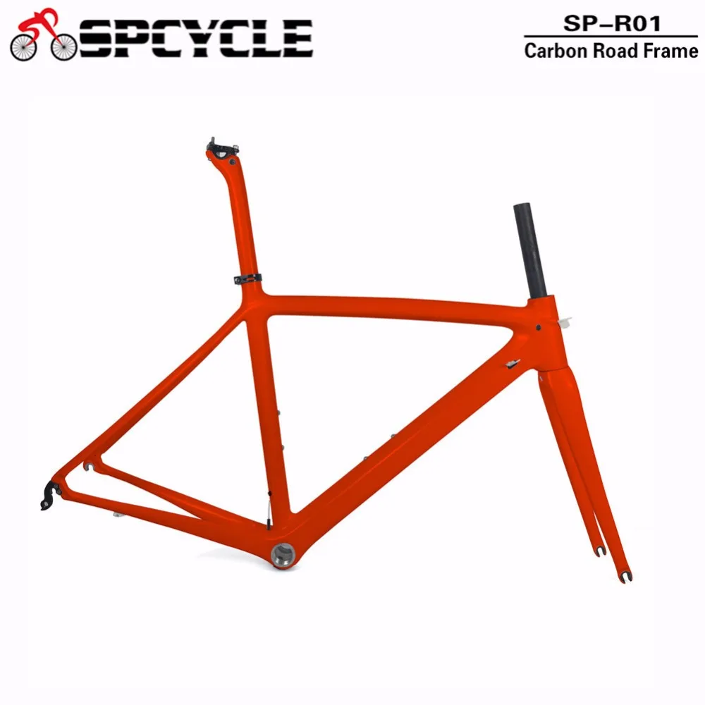 

Spcycle Full Carbon Road Bicycle Frames,700C Racing Road Bike Carbon Framesets,T1000 Carbon Fiber Bicycle Frames 50/53/55cm