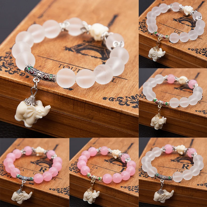 Fashion Matting Crystal Elephant Charm Bracelet For Women Antique Silver Buddha Head Animal Bead Cultural Bracelet Jewelry
Fashion Matting Crystal Elephant Charm Bracelet For Women Antique Silver Buddha Head Animal Bead Cultural Bracelet Jewelry