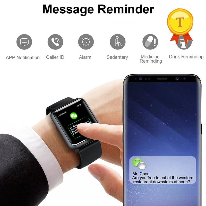 ECG PPG Smart Bracelet Blood Pressure Measurement Watch man Heart Rate Monitor Fitness Activity Tracker with Call SMS reminder
ECG PPG Smart Bracelet Blood Pressure Measurement Watch man Heart Rate Monitor Fitness Activity Tracker with Call SMS reminder