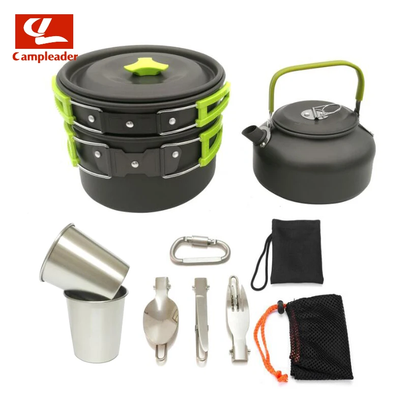 Outdoor Cookware Pot Teapot Set 2-3 People Portable Camping Cookware Combination Aluminum Tableware CL308
Outdoor Cookware Pot Teapot Set 2-3 People Portable Camping Cookware Combination Aluminum Tableware CL308
