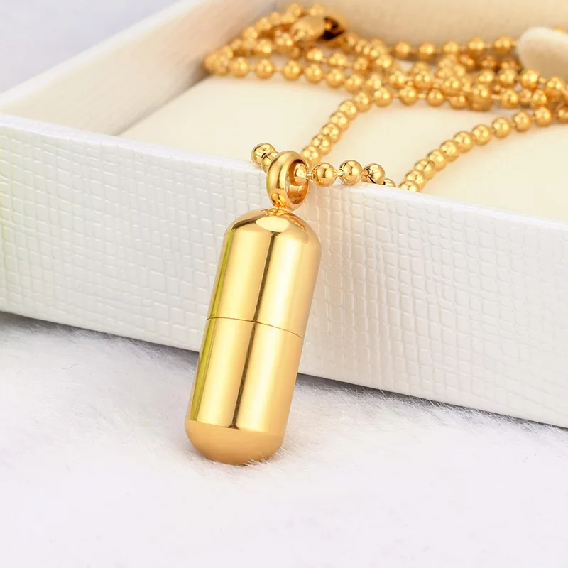 SOITIS Wholesales Simple Design Personality Pills Titanium Steel Ashes Pendant Capsules Pendant Urn Pendants Stainless Steel
SOITIS Wholesales Simple Design Personality Pills Titanium Steel Ashes Pendant Capsules Pendant Urn Pendants Stainless Steel