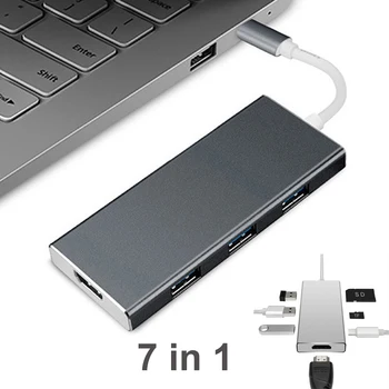 New 7 in 1 USB-C Type-C To HDMI 4K / TF / SD Card Reader / PD Type-C USB3.1 Charging / USB3.0 *3 USB HUBS Cable Adapter
New 7 in 1 USB-C Type-C To HDMI 4K / TF / SD Card Reader / PD Type-C USB3.1 Charging / USB3.0 *3 USB HUBS Cable Adapter