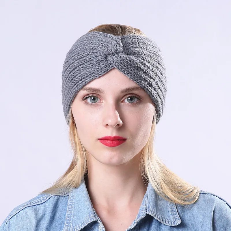 

Winter Knitted Twist Headband For Women Girls Warmer Ear Wool Turban Hairband Headwrap Bandage Hair Accessories Haarband Bandeau