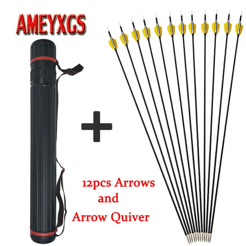12pcs Archery 31" Spine 1000 Carbon Arrow And Adjustable Arrow Quiver Hunting Sports Compound/Recurve Bow Shooting Accessories
12pcs Archery 31" Spine 1000 Carbon Arrow And Adjustable Arrow Quiver Hunting Sports Compound/Recurve Bow Shooting Accessories