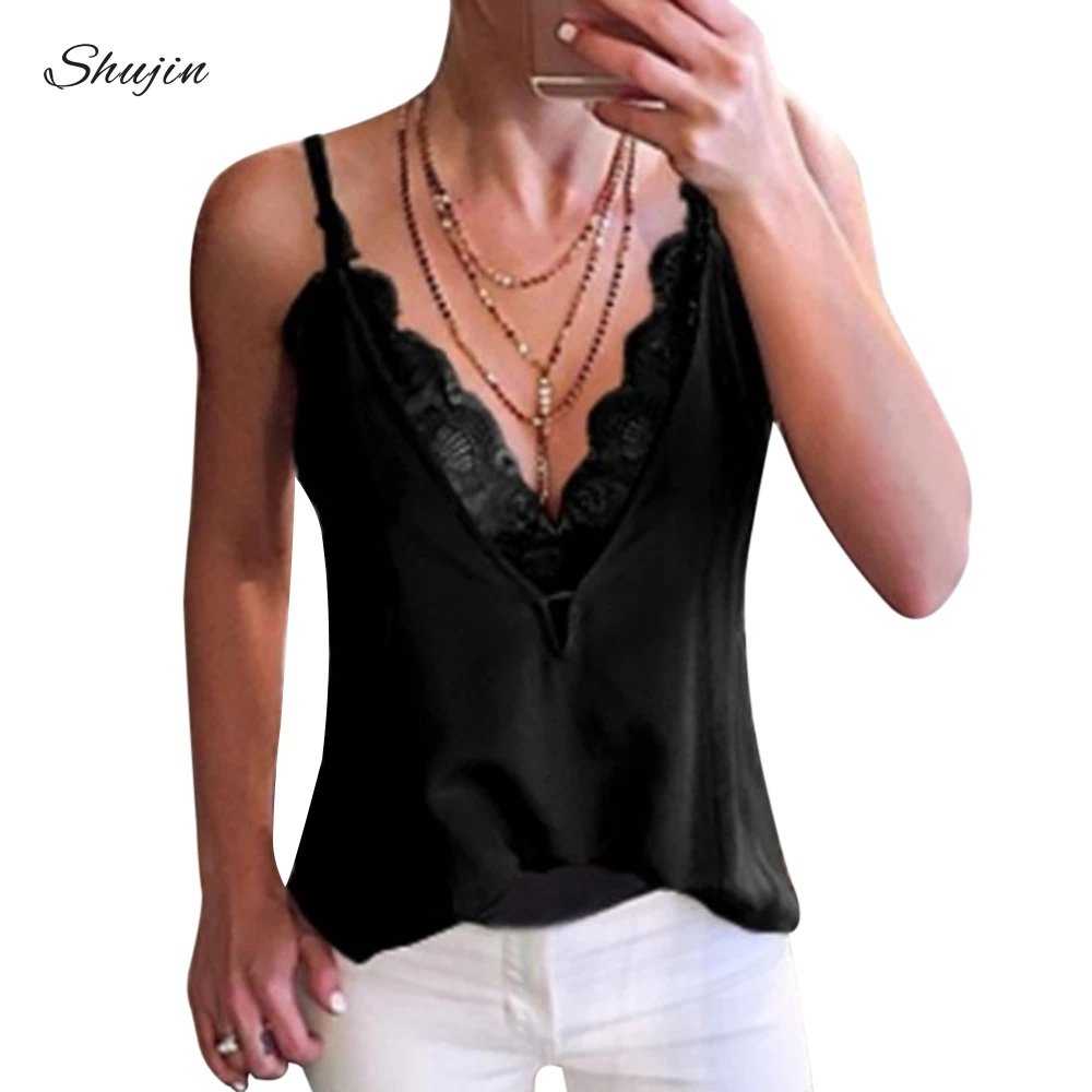 SHUJIN Women's Camisole Top Sexy Sleeveless Lycra Solid Camis Tops Women's Summer Vest Crop Camisolas Top Encaje Mujer Lencero
SHUJIN Women's Camisole Top Sexy Sleeveless Lycra Solid Camis Tops Women's Summer Vest Crop Camisolas Top Encaje Mujer Lencero