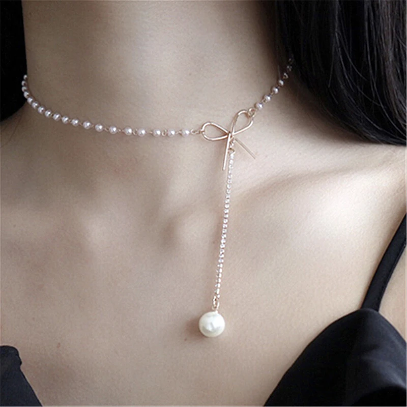 Fashion Bow Pearl String Female Necklace Clavicle Choker Chain Necklaces Women Jewelry Accessories Gifts FSPXL238
Fashion Bow Pearl String Female Necklace Clavicle Choker Chain Necklaces Women Jewelry Accessories Gifts FSPXL238