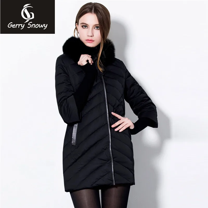 In the long thin jacket size lady seven loose sleeve detachable fox fur collar winter coat
In the long thin jacket size lady seven loose sleeve detachable fox fur collar winter coat
