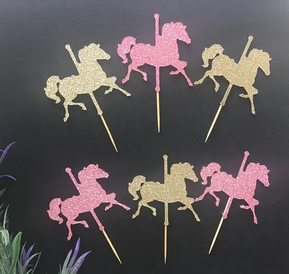 glitter Horse Carousel birthday cupcake toppers baby shower baptism Christening party decoration doughnut foodtoothpicks
glitter Horse Carousel birthday cupcake toppers baby shower baptism Christening party decoration doughnut foodtoothpicks