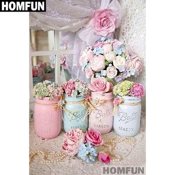 HOMFUN Full Square/Round Drill 5D DIY Diamond Painting "Jar & Flowers" Embroidery Cross Stitch 5D Home Decor Gift A01394 
HOMFUN Full Square/Round Drill 5D DIY Diamond Painting "Jar & Flowers" Embroidery Cross Stitch 5D Home Decor Gift A01394