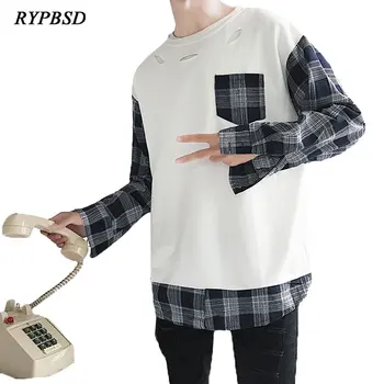 2018 Spring Autumn Harajuku Loose Fake Two Plaid Patchwork Sleeve Fashion Destroyed Sweashirt Men Hoodie Hip Hop Pullover Tops
2018 Spring Autumn Harajuku Loose Fake Two Plaid Patchwork Sleeve Fashion Destroyed Sweashirt Men Hoodie Hip Hop Pullover Tops
