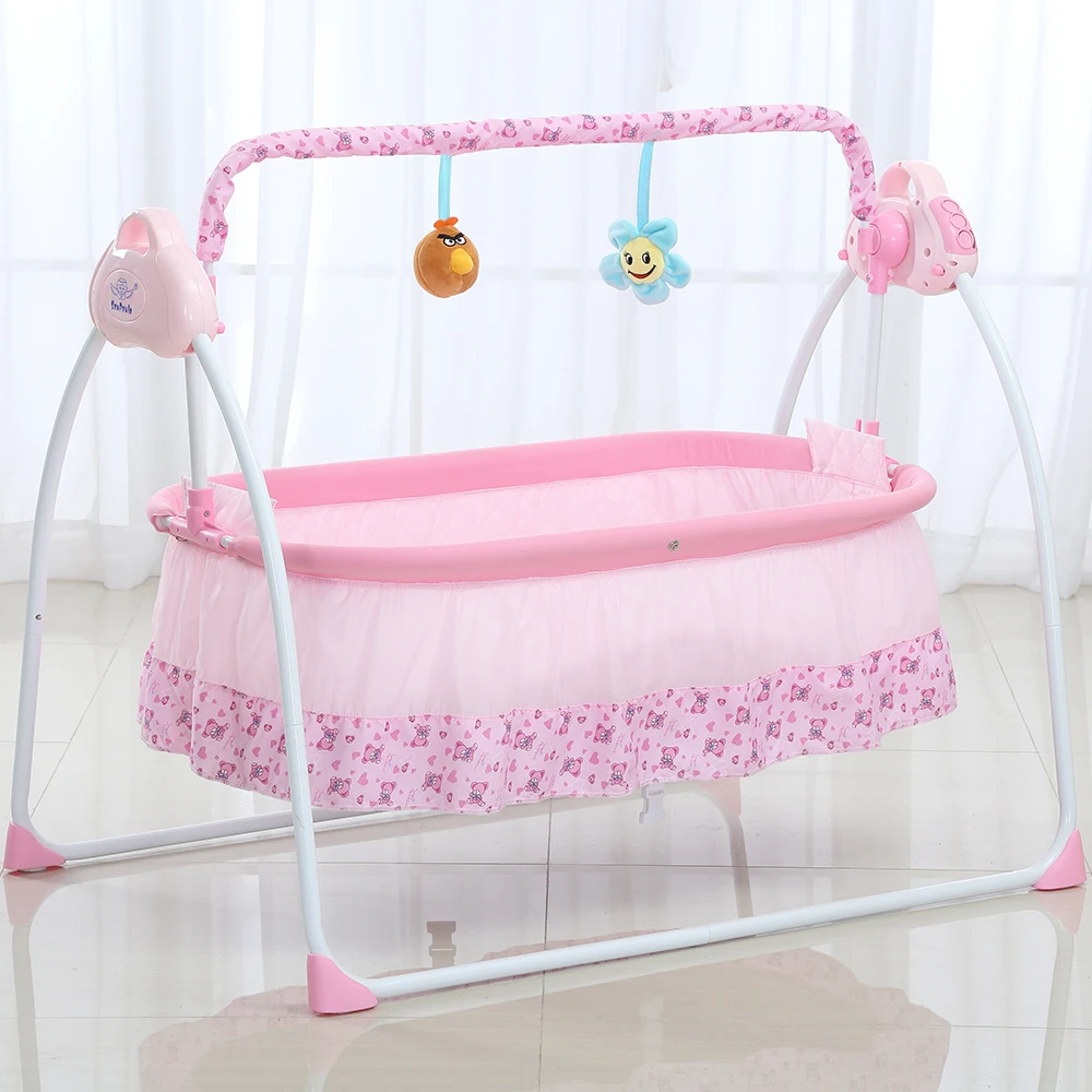 

2018 Newest Baby Bassinet Cradle Swing Rocking Music Remoter Control Sleeping Basket Bed Crib For Newborn Infant Camel For Baby