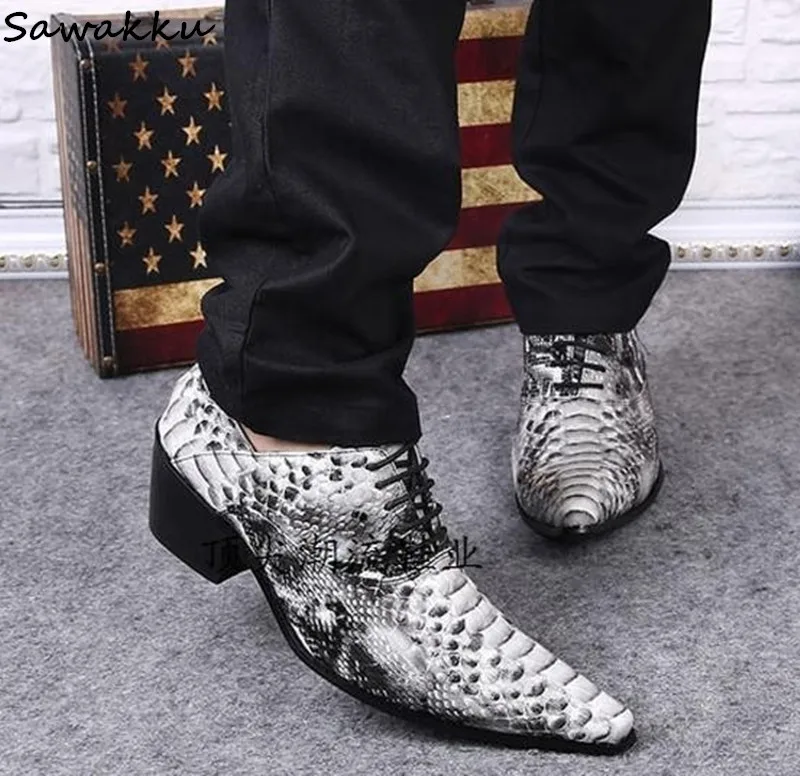 British Style Mens Formal Dress Shoes Metal Toe Genuine Leather Snakeskin Print Lace Up Wedding Male Shoes Zapatos Hombre 2019
British Style Mens Formal Dress Shoes Metal Toe Genuine Leather Snakeskin Print Lace Up Wedding Male Shoes Zapatos Hombre 2019