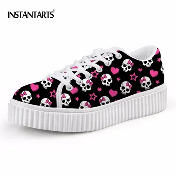 INSTANTARTS Cool Skull Puzzle Printed Women Flat Shoes Lace Up Platform Shoes Girls Female Height Increasing Flats Free Shipping
INSTANTARTS Cool Skull Puzzle Printed Women Flat Shoes Lace Up Platform Shoes Girls Female Height Increasing Flats Free Shipping