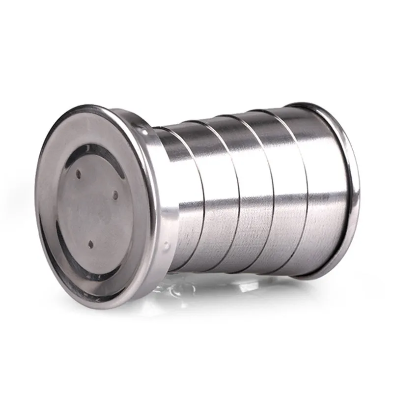 Stainless Steel Folding Cup Kit Survival EDC Portable for Camping Hiking Lighter Sadoun.com