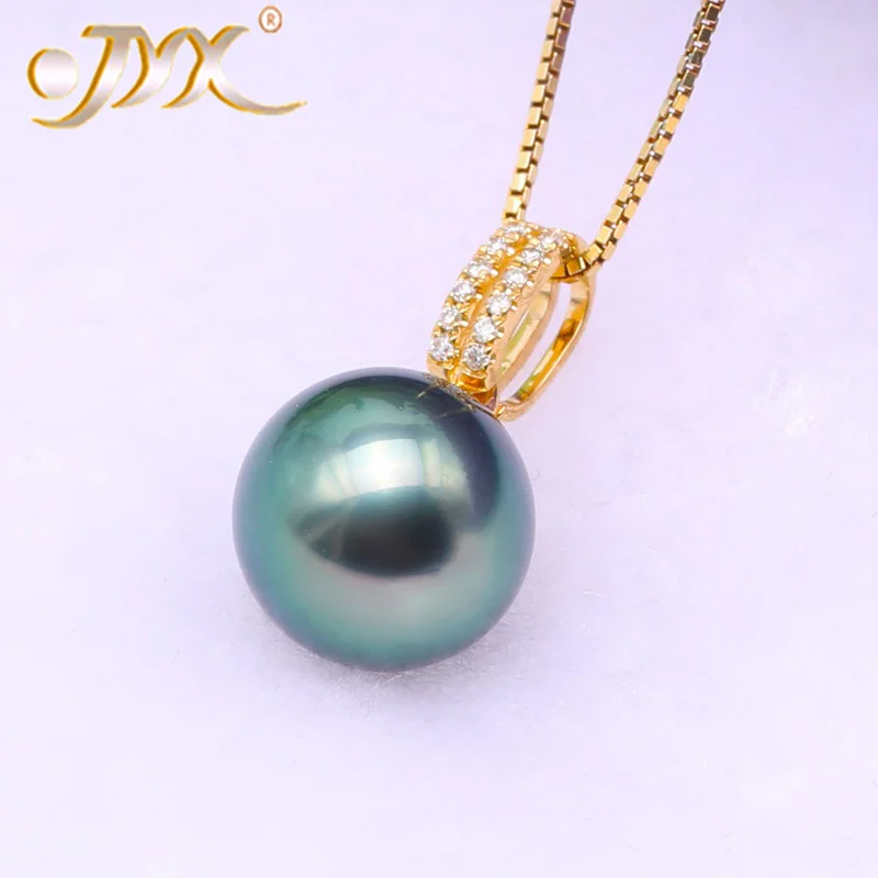 JYX 18K Gold 10.5mm Peacock Green Tahiti Pendant Necklace with Diamonds 18" Selected South Sea Cultured Pearl AAA Jewelry Gold
JYX 18K Gold 10.5mm Peacock Green Tahiti Pendant Necklace with Diamonds 18" Selected South Sea Cultured Pearl AAA Jewelry Gold