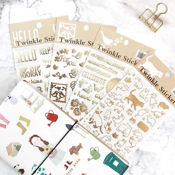 New Arrival Twinkle Stickers Vintage Gold Foil Sticker For Diary Phone Planner Decoration Cute Cat Stationery School Supplies
New Arrival Twinkle Stickers Vintage Gold Foil Sticker For Diary Phone Planner Decoration Cute Cat Stationery School Supplies