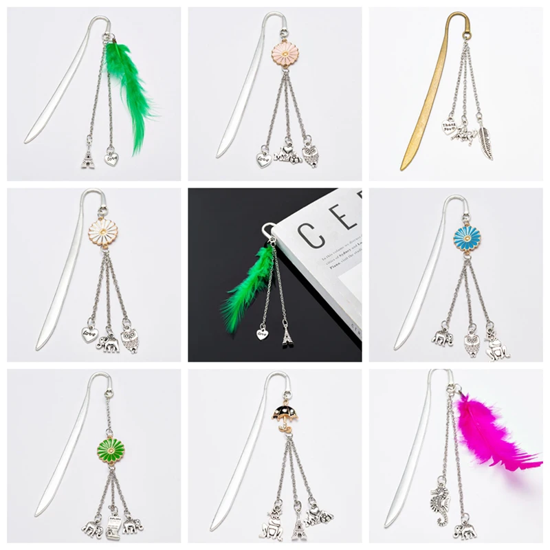 Cute Dog Unicorn Owl Charms Tassel Pendants Bookmarks Feather Flower Metal Book Mark Vintage Jewelry Accessories Gifts
Cute Dog Unicorn Owl Charms Tassel Pendants Bookmarks Feather Flower Metal Book Mark Vintage Jewelry Accessories Gifts