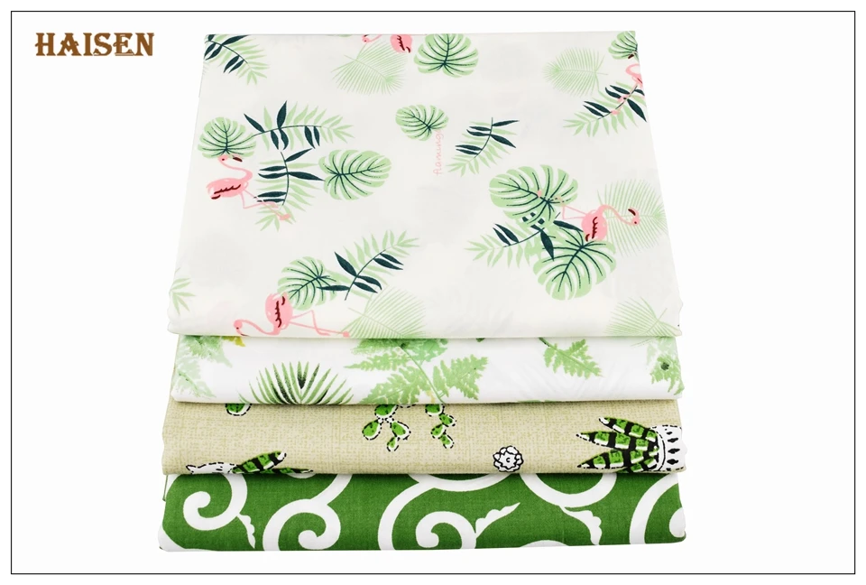 Haisen,Green Floral Series Cloth,Printed Twill Cotton Fabric For DIY Quilting&Sewing Baby&Child/Sheet,Pillow,Cushion Material Haisen,Green Floral Series Cloth,Printed Twill Cotton Fabric For DIY Quilting&Sewing Baby&Child/Sheet,Pillow,Cushion Material