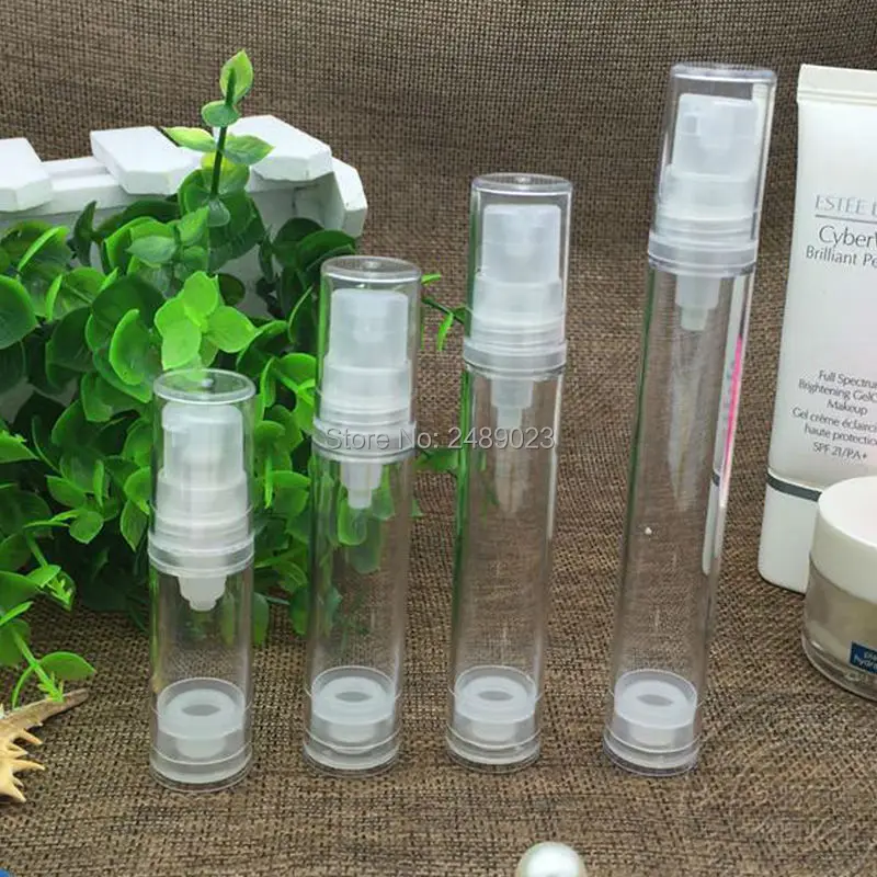 Mini 5ml 10ml 12ml 15ml Empty Airless Bottle Cosmetic Pump Travel Plastic Packing Transparent Refillable Bottles 50pcs/lot
Mini 5ml 10ml 12ml 15ml Empty Airless Bottle Cosmetic Pump Travel Plastic Packing Transparent Refillable Bottles 50pcs/lot