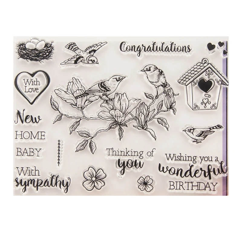 Bird Nest Flower Clear Silicone Rubber Seal Stamp for DIY Album Scrapbooking Photo Card Decor
Bird Nest Flower Clear Silicone Rubber Seal Stamp for DIY Album Scrapbooking Photo Card Decor