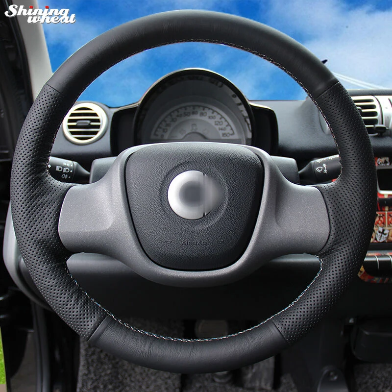 Shining wheat Hand-stitched Black Genuine Leather Car Steering Wheel Cover for Smart Fortwo
Shining wheat Hand-stitched Black Genuine Leather Car Steering Wheel Cover for Smart Fortwo