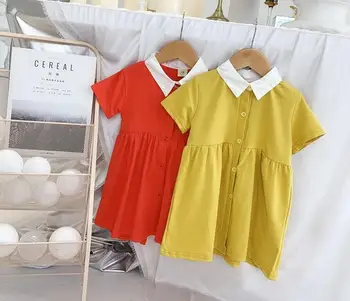 2019 spring and summer casual new short-sleeved high waist doll collar children loose solid color lapel dress
2019 spring and summer casual new short-sleeved high waist doll collar children loose solid color lapel dress