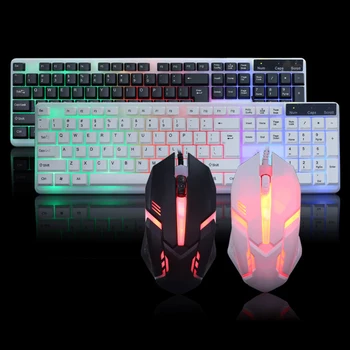 Colorful LED Illuminated Backlit USB Wired PC Rainbow Gaming Keyboard Mouse Set Gamer Gaming Mouse And Keyboard Kit Home Office
Colorful LED Illuminated Backlit USB Wired PC Rainbow Gaming Keyboard Mouse Set Gamer Gaming Mouse And Keyboard Kit Home Office