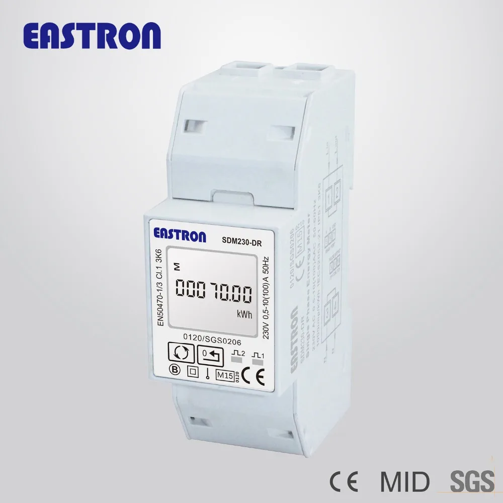 SDM230-DR 10(100)A, Single Phase Din Rail Energy Meter, resetable Energy, 100A , Pulse output
SDM230-DR 10(100)A, Single Phase Din Rail Energy Meter, resetable Energy, 100A , Pulse output