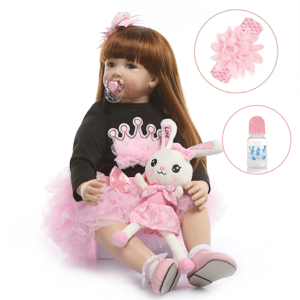 wear real 0-3M baby clothes Reborn Baby Doll Girl Princess Beautiful Babe Boneca 60cm Soft silicone Kids Playmate Christmas gift
wear real 0-3M baby clothes Reborn Baby Doll Girl Princess Beautiful Babe Boneca 60cm Soft silicone Kids Playmate Christmas gift