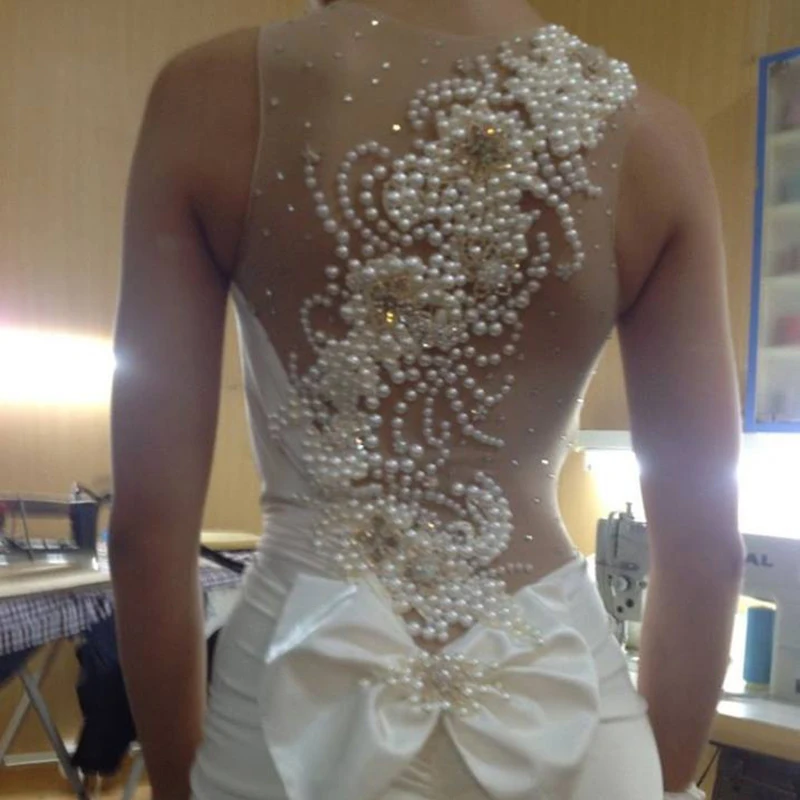 Vestidos De Gala Longo Custom Made 2014 Chiffon Ruched White Prom with Pearls Sheer Evening Gown mother of the bride dresses
Vestidos De Gala Longo Custom Made 2014 Chiffon Ruched White Prom with Pearls Sheer Evening Gown mother of the bride dresses