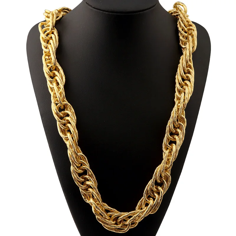 Hip Hop Aluminum Yellow Filled Thick Mens Big Chunky Necklace 22mm Golden Silver Rope Twisted Chain 35.5inch Jewelry Gifts
Hip Hop Aluminum Yellow Filled Thick Mens Big Chunky Necklace 22mm Golden Silver Rope Twisted Chain 35.5inch Jewelry Gifts