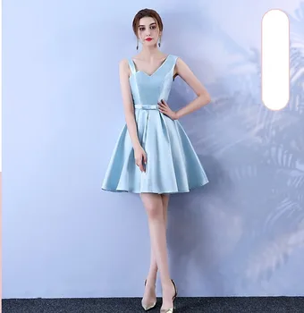 Blue Colour Bridesmaid Dresses Sleeveless Above Knee Mini Dress New Women's Sisters Wedding Party
Blue Colour Bridesmaid Dresses Sleeveless Above Knee Mini Dress New Women's Sisters Wedding Party