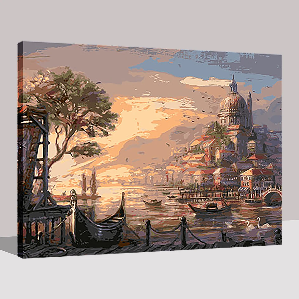 Sunset Venice Water Castle Pictures DIY Oil Painting By Numbers Wall Art Kits Coloring Hand Paint On Canvas Home Decor Framework
Sunset Venice Water Castle Pictures DIY Oil Painting By Numbers Wall Art Kits Coloring Hand Paint On Canvas Home Decor Framework