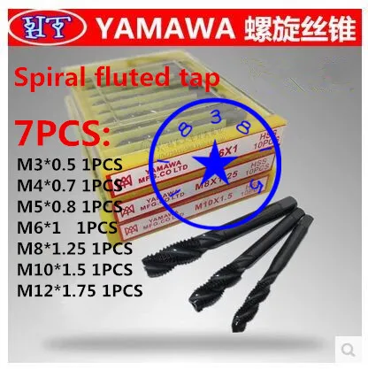Free shipping M3-M12 7PCS YAMAWA nitride high speed steel spiral tap special stainless steel screw tap
Free shipping M3-M12 7PCS YAMAWA nitride high speed steel spiral tap special stainless steel screw tap