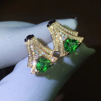 Fine Jewelry Real 18K Yellow Gold AU750 100% Natural 1.26ct Tsavorite Gemstones Stud Earrings for Women
Fine Jewelry Real 18K Yellow Gold AU750 100% Natural 1.26ct Tsavorite Gemstones Stud Earrings for Women