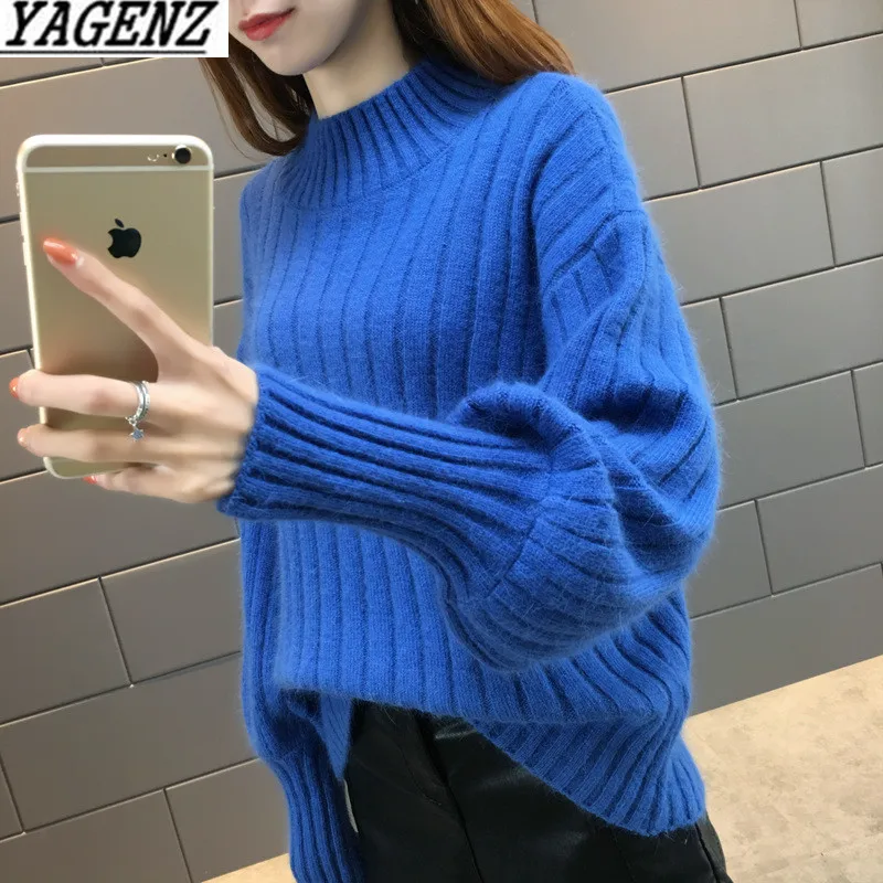 2019 Women Turtleneck Sweater Winter New Loose Lantern Sleeve Knitted Sweater Soft Warm Pullover Sweater Solid Female Casual ToP
2019 Women Turtleneck Sweater Winter New Loose Lantern Sleeve Knitted Sweater Soft Warm Pullover Sweater Solid Female Casual ToP