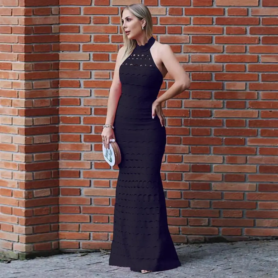 Newest Celebrity Party Bandage Long Dress Women Sleeveless O-Neck Sexy Hollow Out Nightclub Backless Maxi Dress Women Mermaid
Newest Celebrity Party Bandage Long Dress Women Sleeveless O-Neck Sexy Hollow Out Nightclub Backless Maxi Dress Women Mermaid