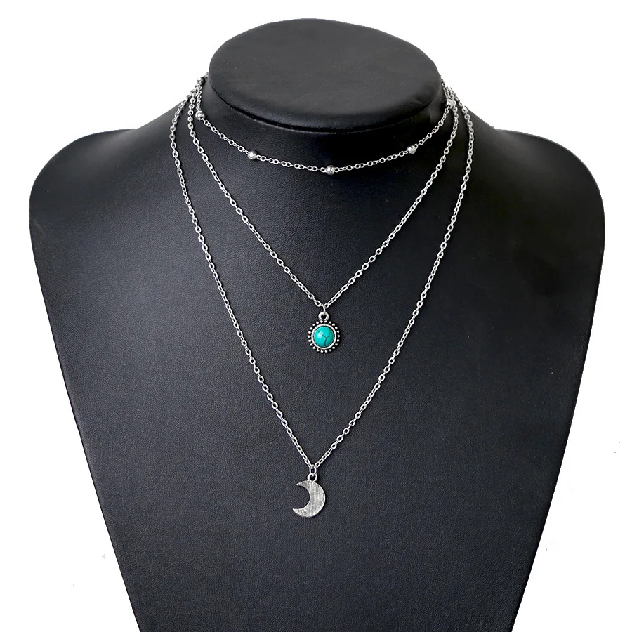 Hot Fashion Bohemia Multi-element DIY Semi-Round Shape Marble Moon Pendants Necklaces Multilayer Chokers Necklaces For Women
Hot Fashion Bohemia Multi-element DIY Semi-Round Shape Marble Moon Pendants Necklaces Multilayer Chokers Necklaces For Women
