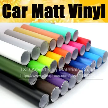 Matt Vinyl Film car wrap Matte vinyl car sticker 13 colors for choice Black red silver pink matt vinyl film By FREE SHIPPING