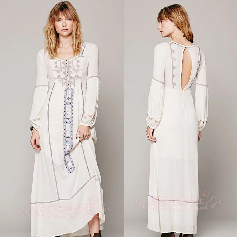 2019 new vintage long dress women's embroidery hot maxi dress long sleeve bohemian elegant dresses loose style casual dress
2019 new vintage long dress women's embroidery hot maxi dress long sleeve bohemian elegant dresses loose style casual dress